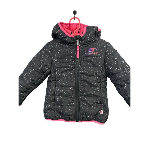Black Glitter Puffer Jacket - Skechers - 2T - Picture 1 of 5